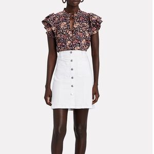 Veronica Beard Deena white Denim Skirt